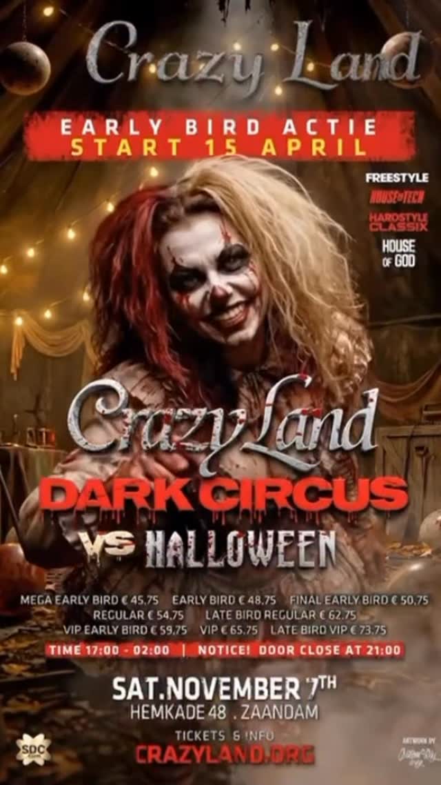 Crazyland: Dark Circus vs Halloween flyer