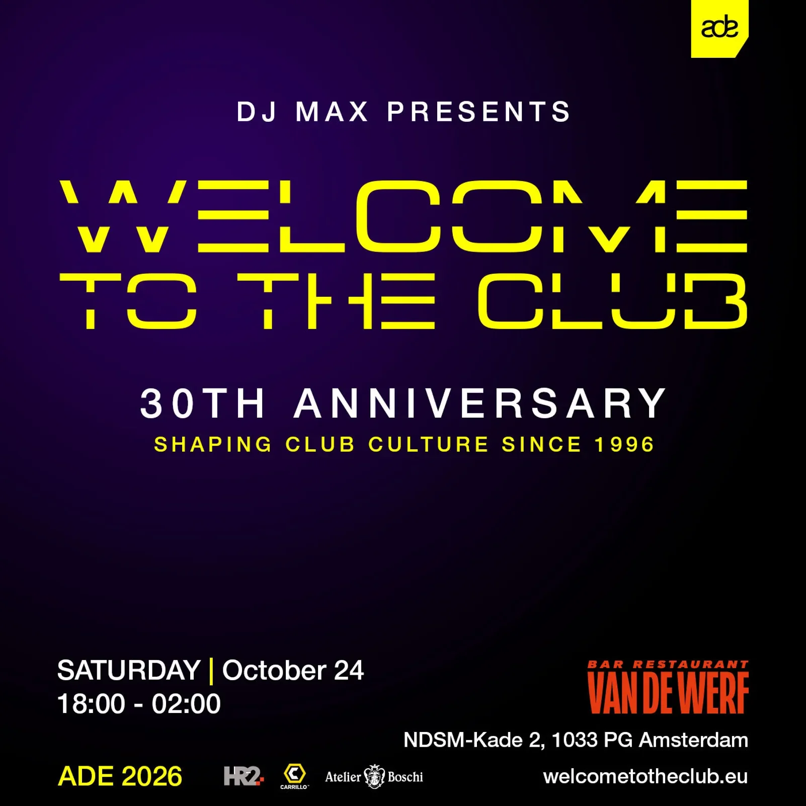 Welcome To The Club flyer